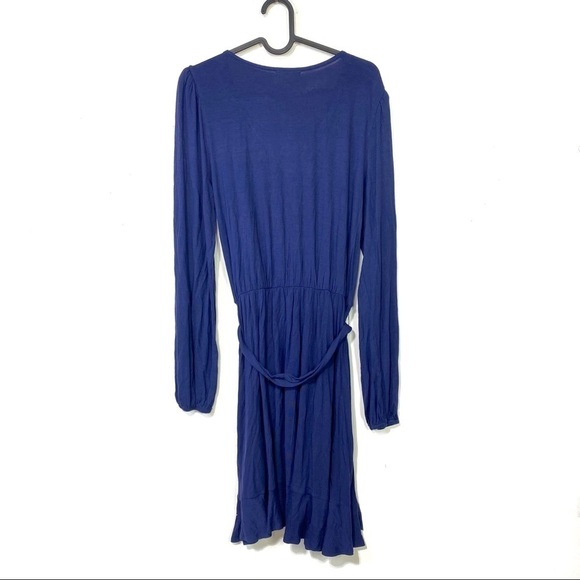 Bp. Large Long Sleeve Wrap Minidress Dress Womens Navy Blue Size Small NWOT - Picture 8 of 10